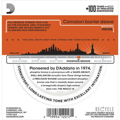 D'Addario EJ42 Phosphor Bronze Resophonic Guitar Strings - Medium (16-56)
