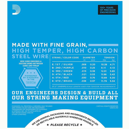 D'Addario EXL130 Nickel Wound Electric Guitar Strings - Extra Super Light (8-38)