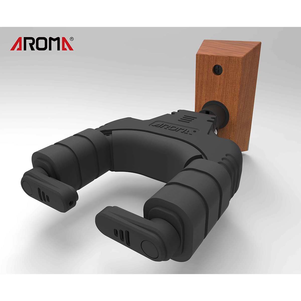 Aroma Locking Guitar Wall Hanger Wood screw-in Mount [AH-89W]