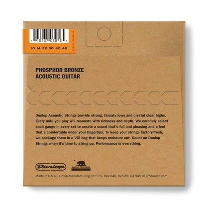 Jim Dunlop DAP10 Phosphor Bronze Acoustic Guitar Strings – Extra Light 10-48