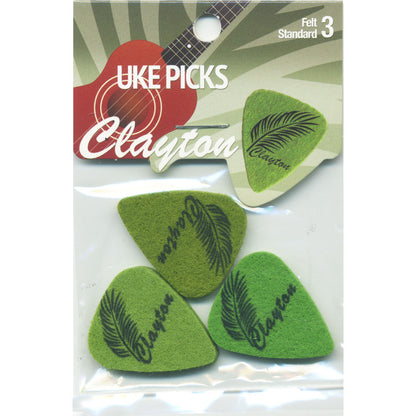 Clayton Felt Ukulele Picks Leaf Design 3-Pack