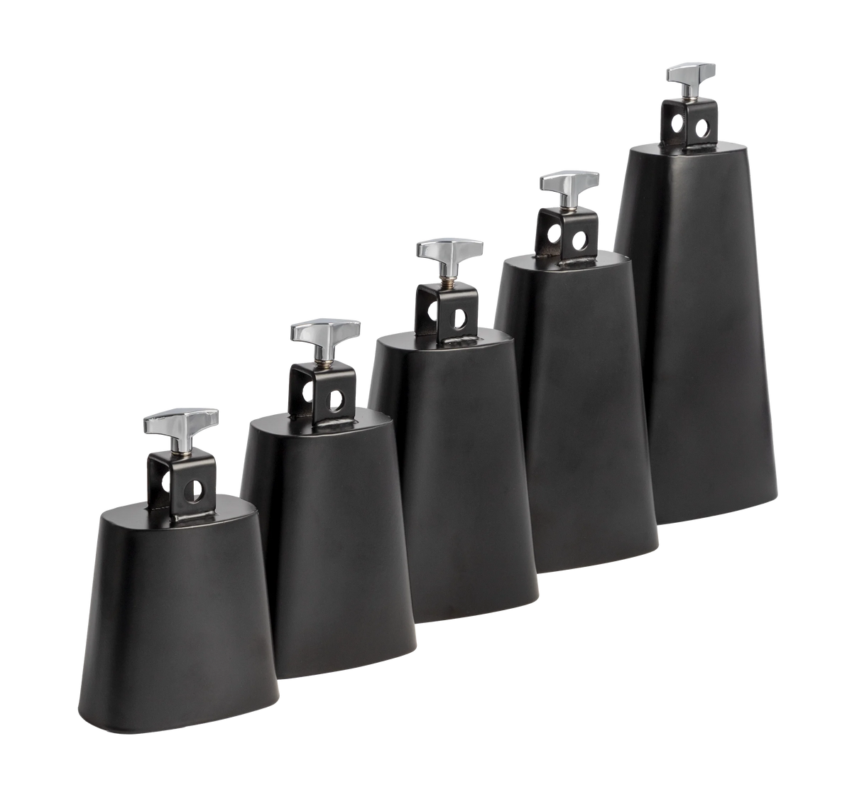DXP cowbells in 4, 6 and 9 inch sizes