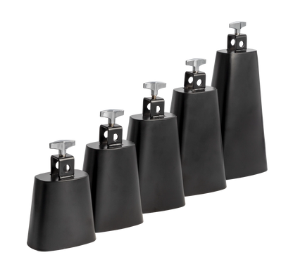 DXP cowbells in 4, 6 and 9 inch sizes