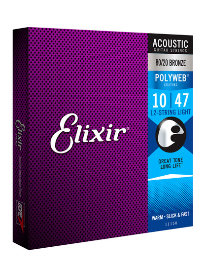 Elixir 11150 Polyweb 80/20   12 String Light 10-47