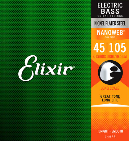 Elixir 14077 Nanoweb Bass  Medium 45-105