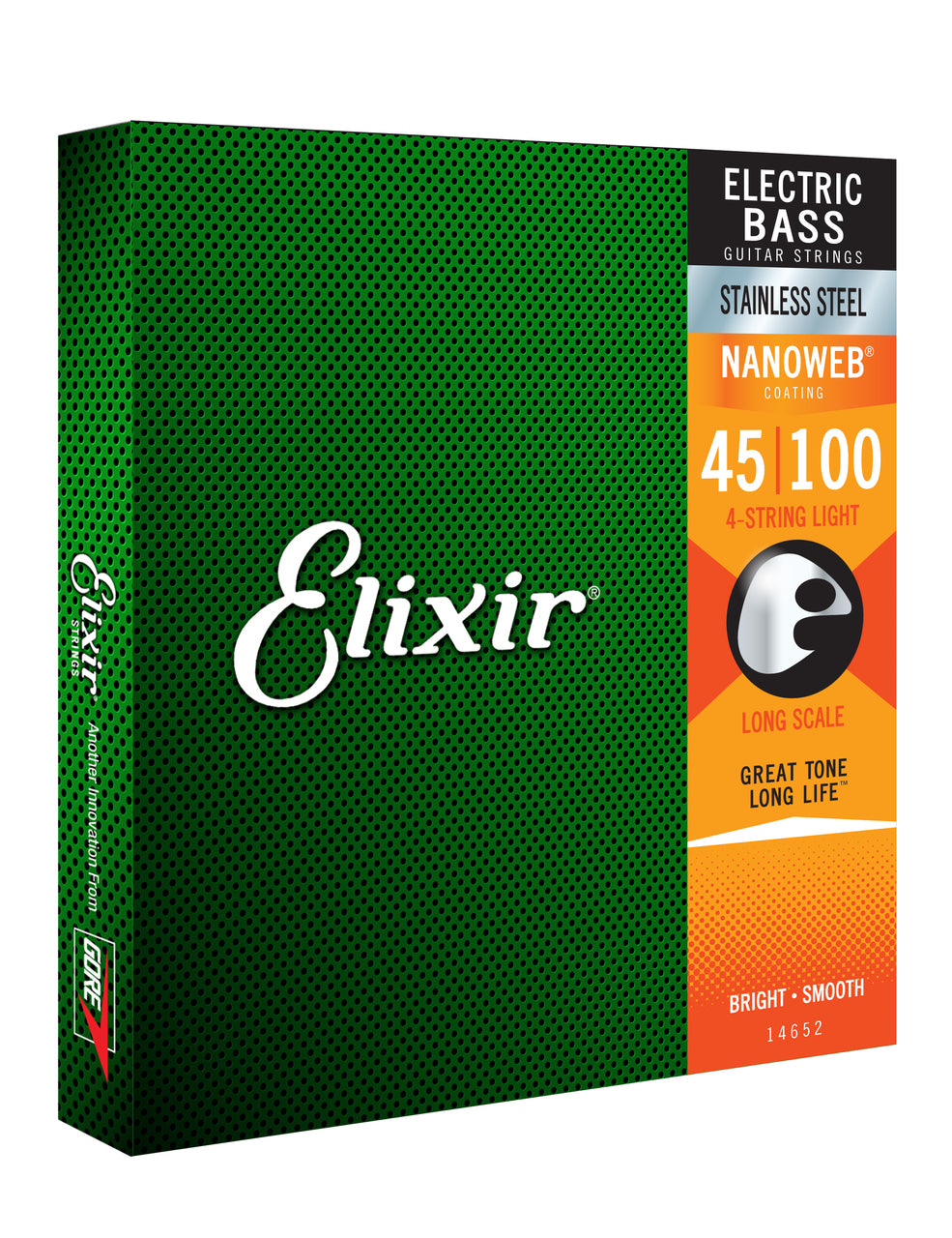 Elixir 14652 Nanoweb Bass  Stainless Steel Light 45-100