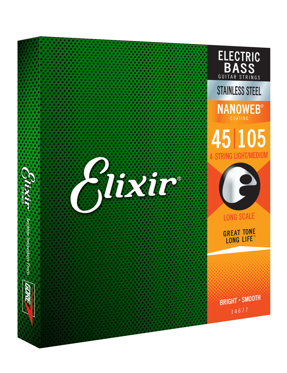 Elixir 14677 Nanoweb Bass  Stainless Steel Medium 45-105