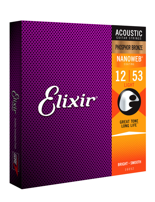 Elixir 16052 Nanoweb Phosphor Bronze Light 12-53