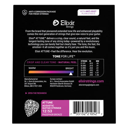 Elixir Attune Phosphor Bronze Light 12-53 [E21052]