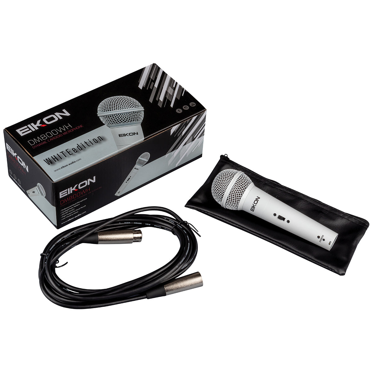 Eikon Vocal Dynamic White Microphone with Cable [EDM800WH]