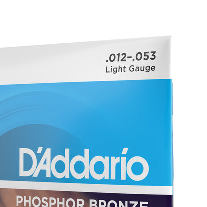 DAddario EJ16 Phosphor Bronze Acoustic Guitar Strings, Light, 12-53