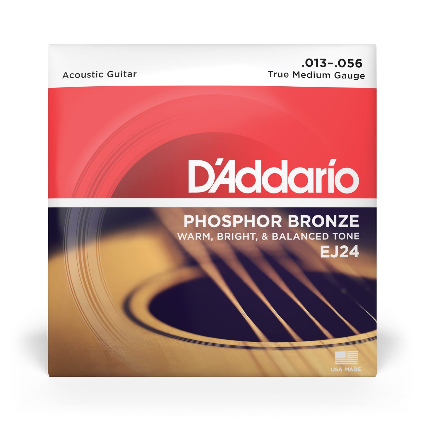D'Addario EJ24 Phosphor Bronze Acoustic Guitar Strings True Medium 13-56