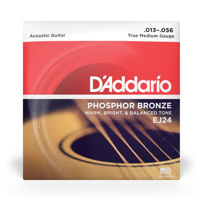 D'Addario EJ24 Phosphor Bronze Acoustic Guitar Strings True Medium 13-56