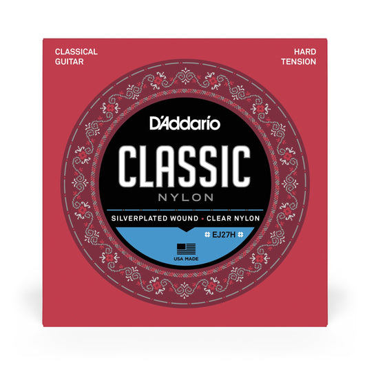 DAddario EJ27H Student Nylon Classical Guitar Strings, Hard Tension