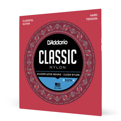 DAddario EJ27H Student Nylon Classical Guitar Strings, Hard Tension