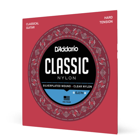 DAddario EJ27H Student Nylon Classical Guitar Strings, Hard Tension