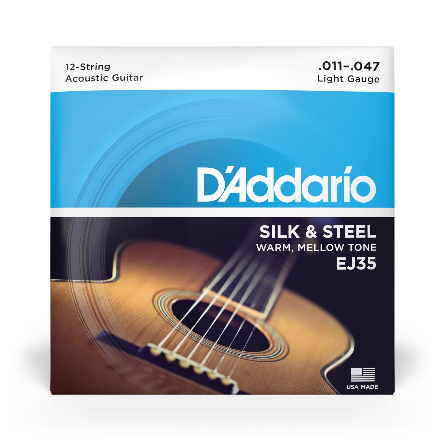 DAddario EJ35 Silk Steel 12String Folk Guitar Strings 1147