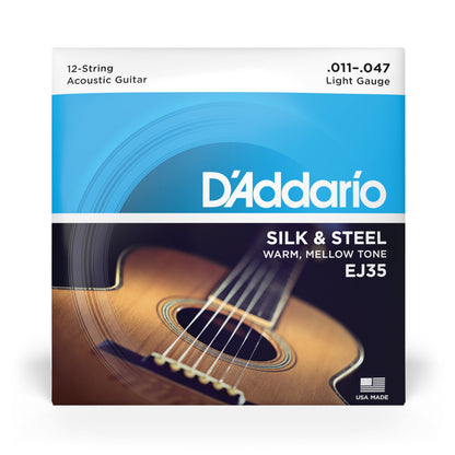 DAddario EJ35 Silk Steel 12String Folk Guitar Strings 1147