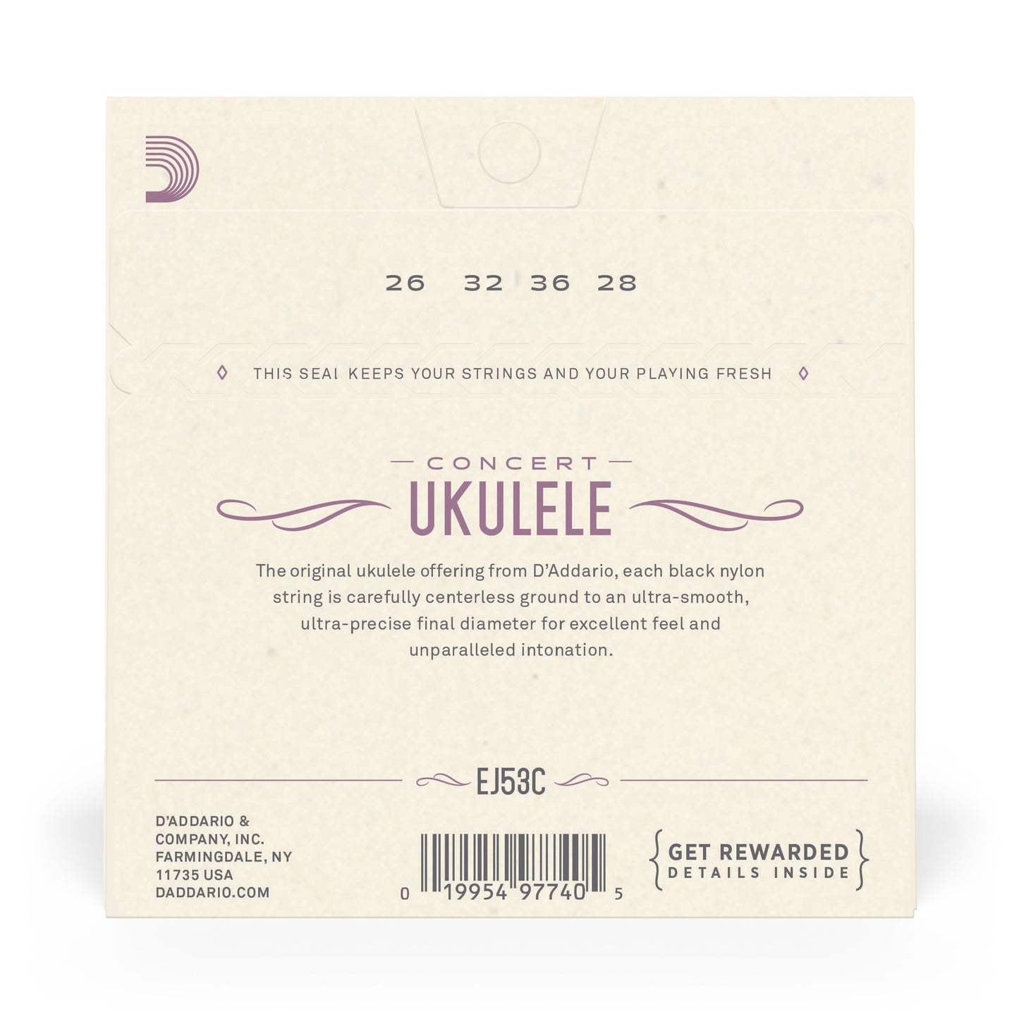 D'Addario EJ53C Pro-Arté Rectified Ukulele Strings Hawaiian-Concert