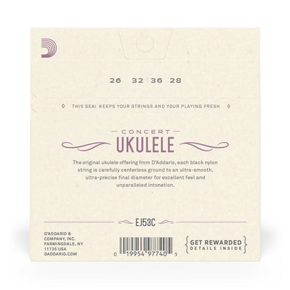 D'Addario EJ53C Pro-Arté Rectified Ukulele Strings Hawaiian-Concert