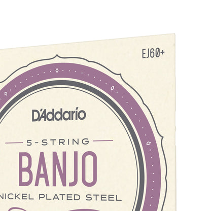 D'Addario EJ60+ 5-String Banjo Strings, Nickel, Light Plus, 9.5-20