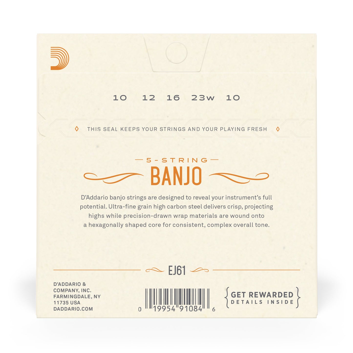 D'Addario EJ61 10-23 Banjo String Set - Medium
