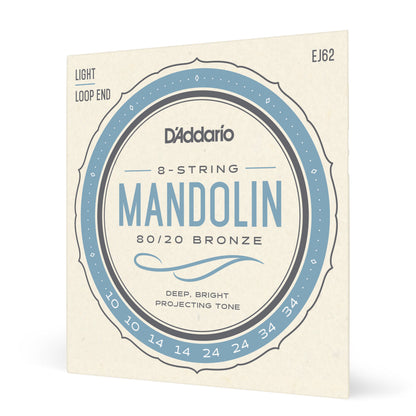 D'Addario EJ62 80/20 Bronze Mandolin Strings Light 10-34