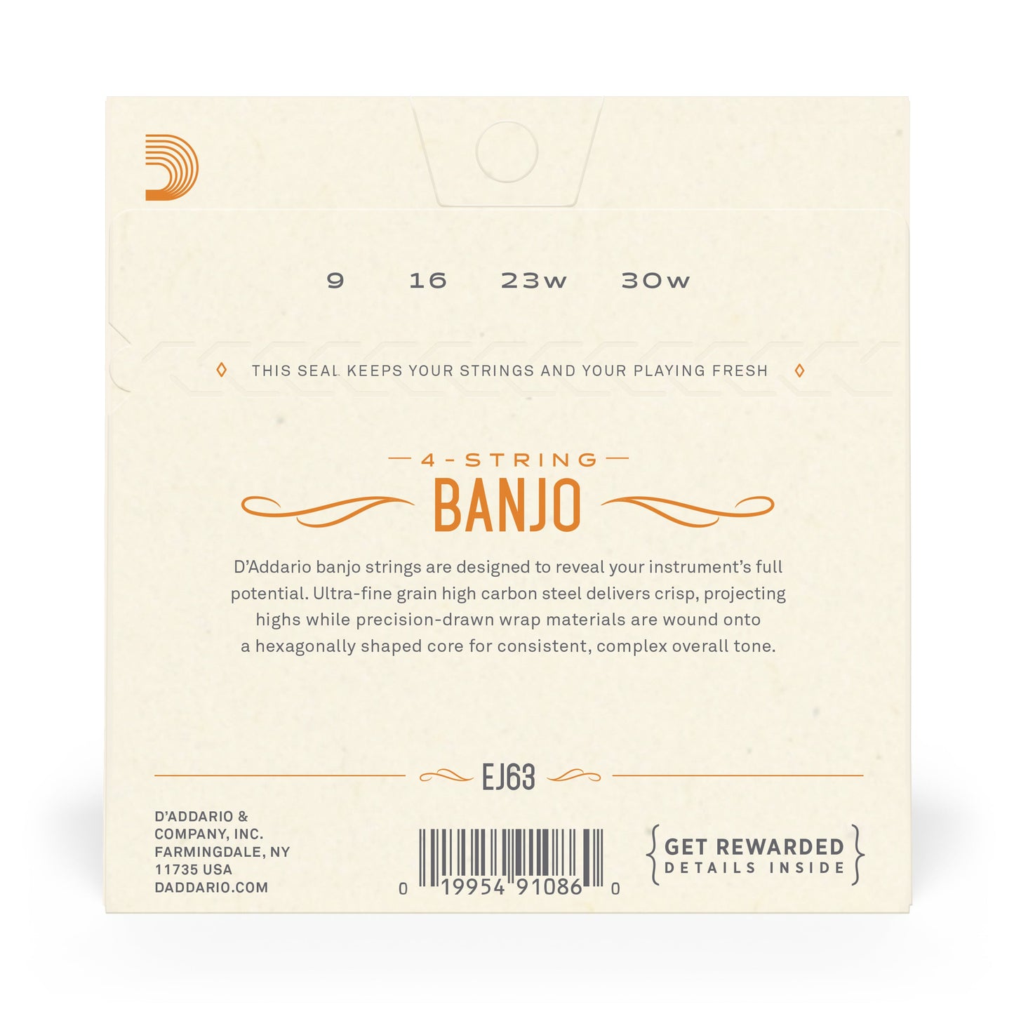 D'Addario - EJ63 - Nickel Banjo Tenor Strings - Banjo Strings