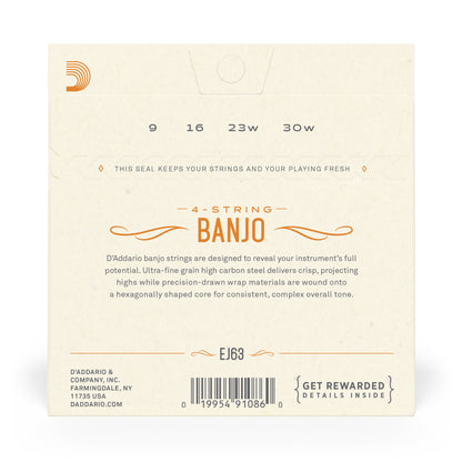 D'Addario - EJ63 - Nickel Banjo Tenor Strings - Banjo Strings