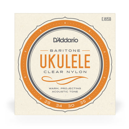 D'Addario EJ65B Pro-Arte Custom Extruded Clear Nylon Ukulele Strings - (Baritone)