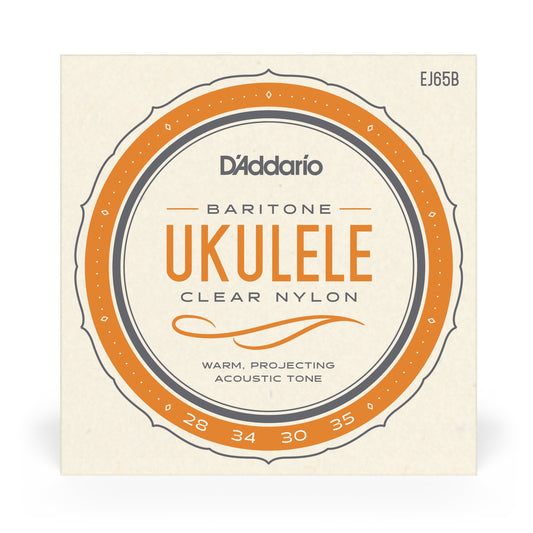 D'Addario EJ65B Pro-Arte Custom Extruded Clear Nylon Ukulele Strings - (Baritone)