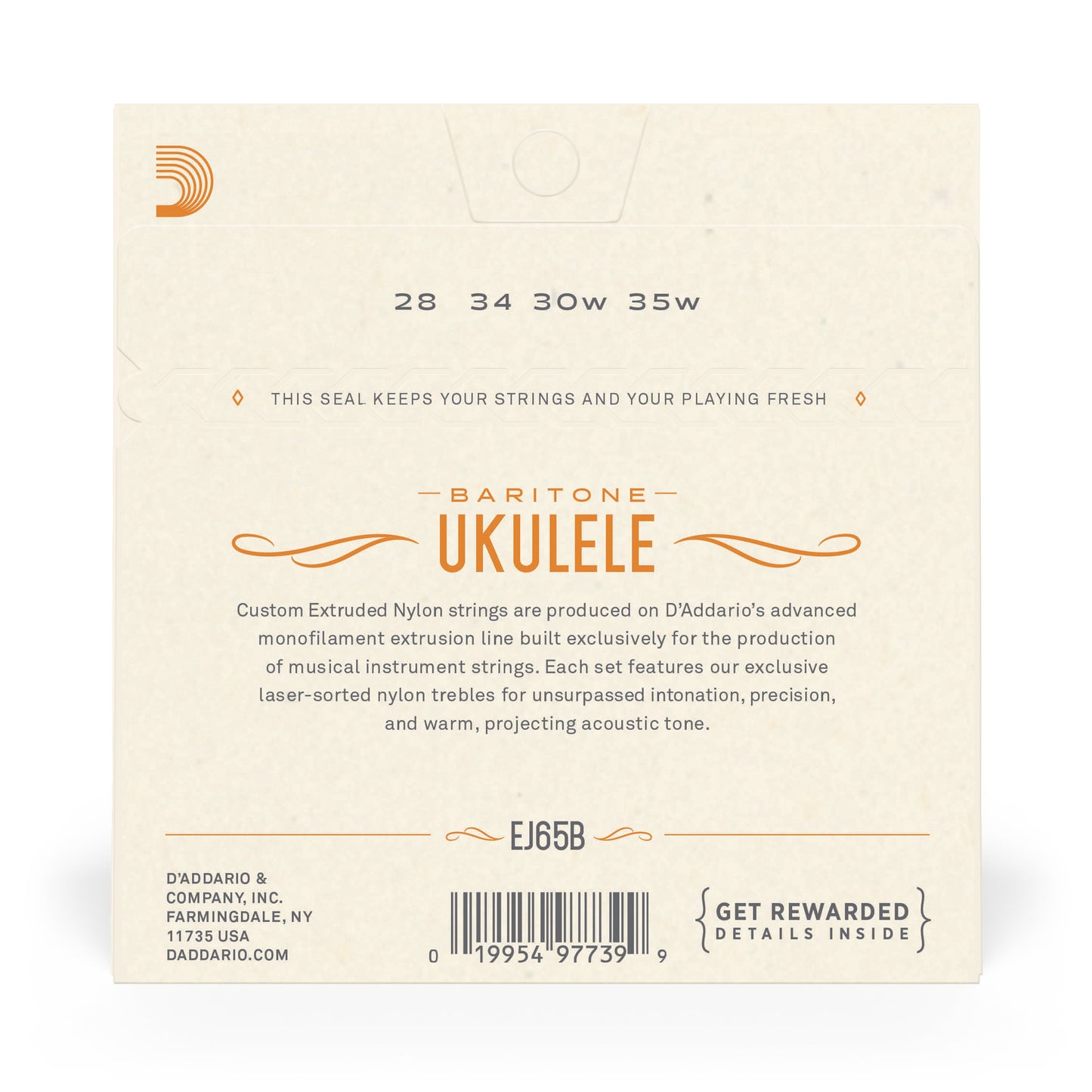 D'Addario EJ65B Pro-Arte Custom Extruded Clear Nylon Ukulele Strings - (Baritone)