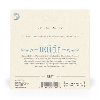 D'Addario EJ65T Set Tenor Ukulele Clear Nylon