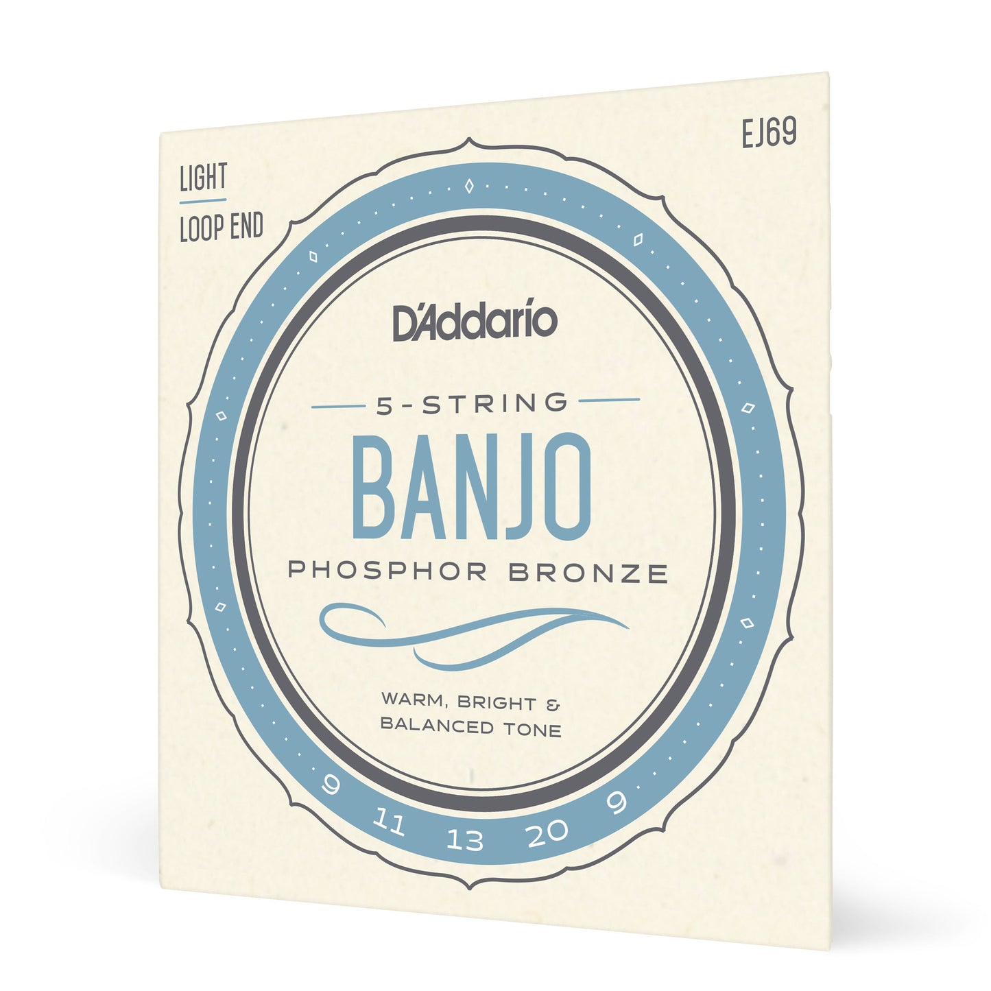 D'Addario EJ69 5-String Banjo Strings, Phosphor Bronze, Light, 9-20
