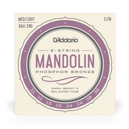 D'Addario EJ74 Mandolin Strings, Phosphor Bronze, Medium w/ Ball End 11-38