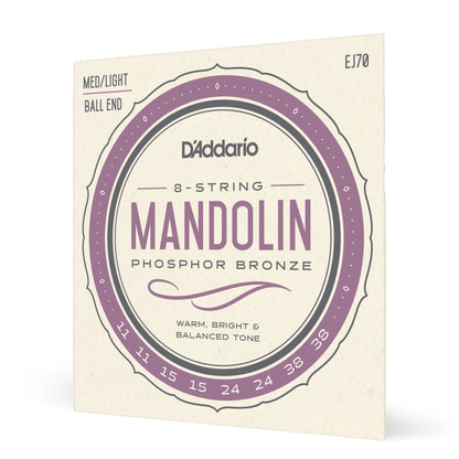 D'Addario EJ74 Mandolin Strings, Phosphor Bronze, Medium w/ Ball End 11-38