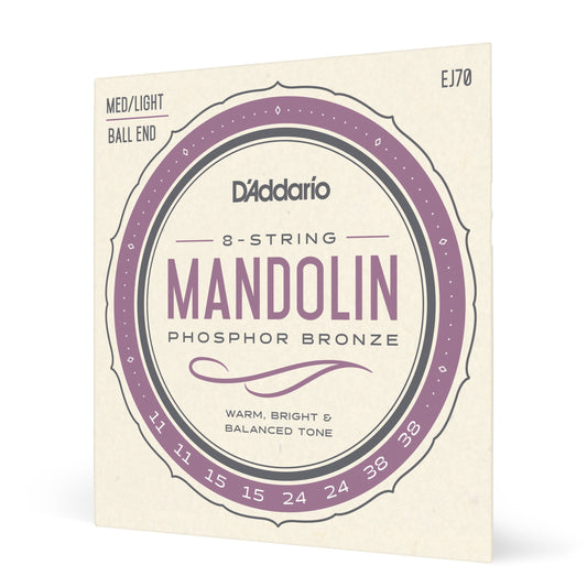 D'Addario EJ74 Mandolin Strings, Phosphor Bronze, Medium w/ Ball End 11-38
