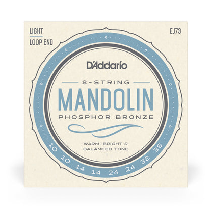 D'Addario EJ73 Mandolin Strings, Phosphor Bronze, Light, 10-38