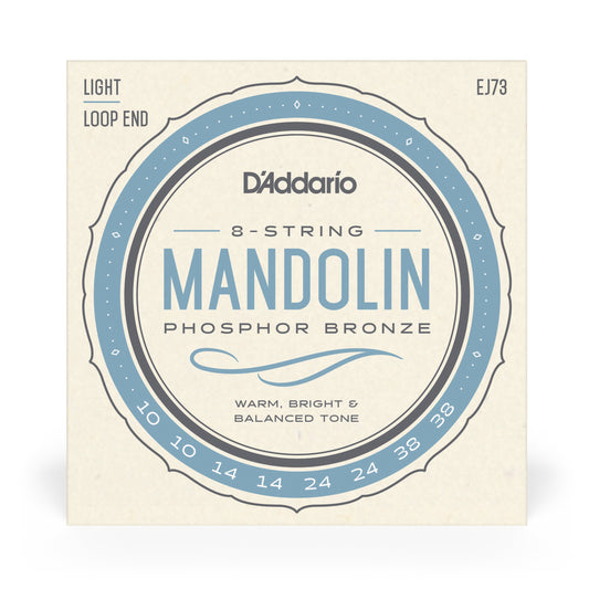 D'Addario EJ73 Mandolin Strings, Phosphor Bronze, Light, 10-38