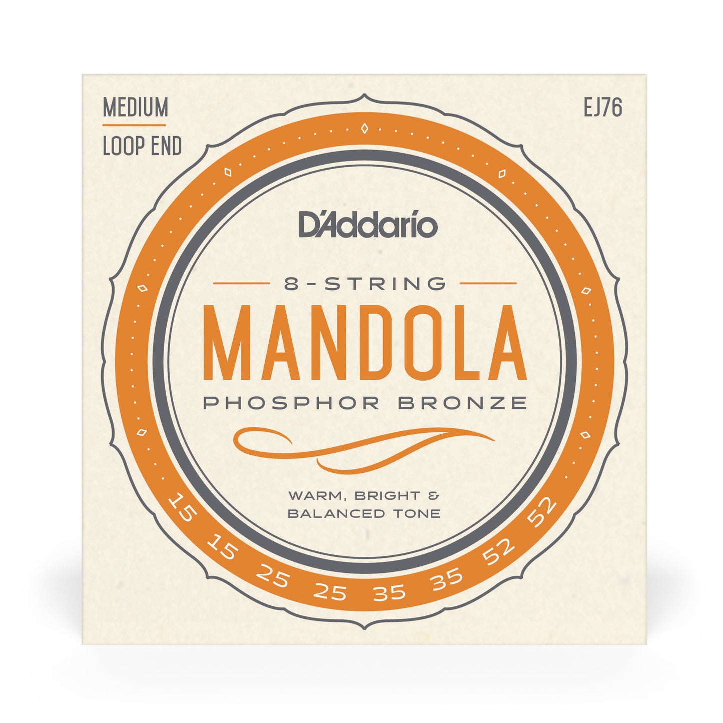 DAddario EJ76 Phosphor Bronze Mandola Strings, Medium, 15-52