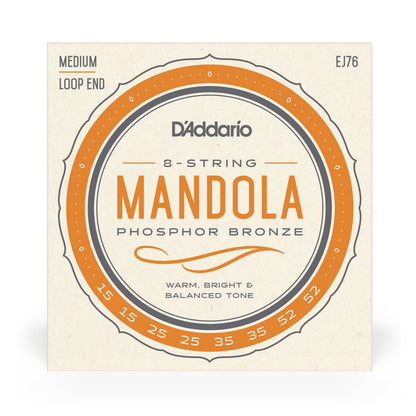 DAddario EJ76 Phosphor Bronze Mandola Strings, Medium, 15-52