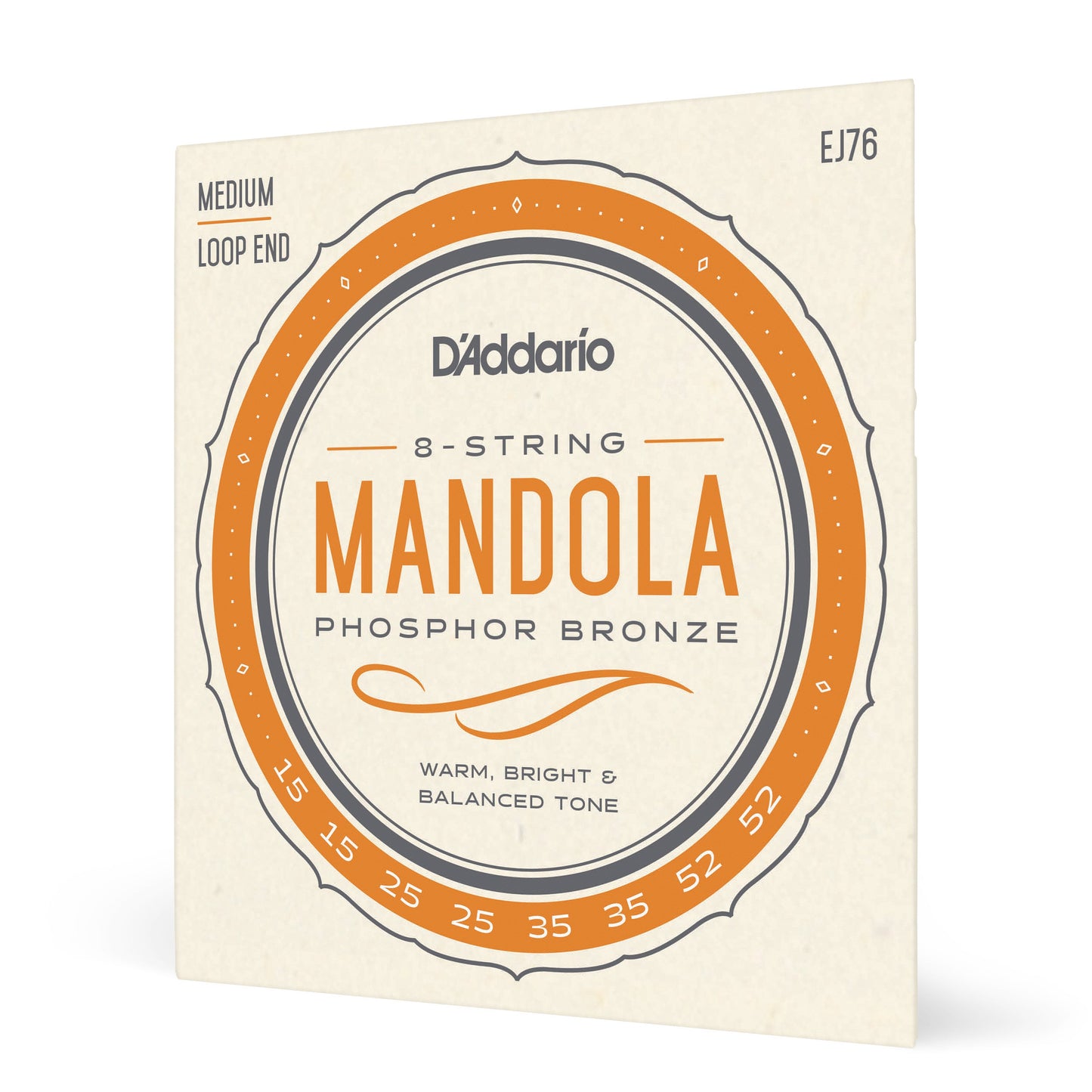DAddario EJ76 Phosphor Bronze Mandola Strings, Medium, 15-52
