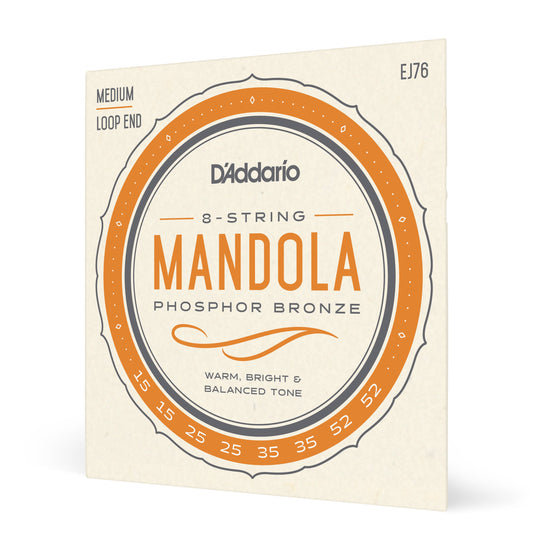 DAddario EJ76 Phosphor Bronze Mandola Strings, Medium, 15-52