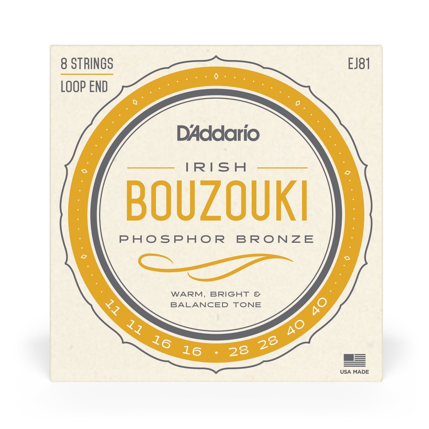 D'Addario EJ81 Irish Bouzouki 8 String Set
