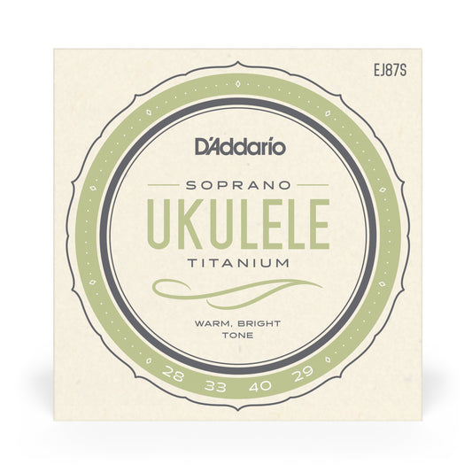 DAddario EJ87S Titanium Ukulele Strings, Soprano