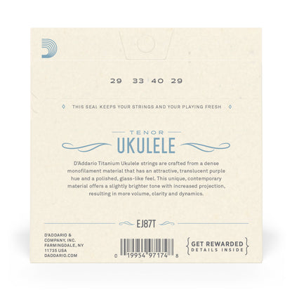 D'Addario EJ87T Titanium Ukulele Strings Tenor
