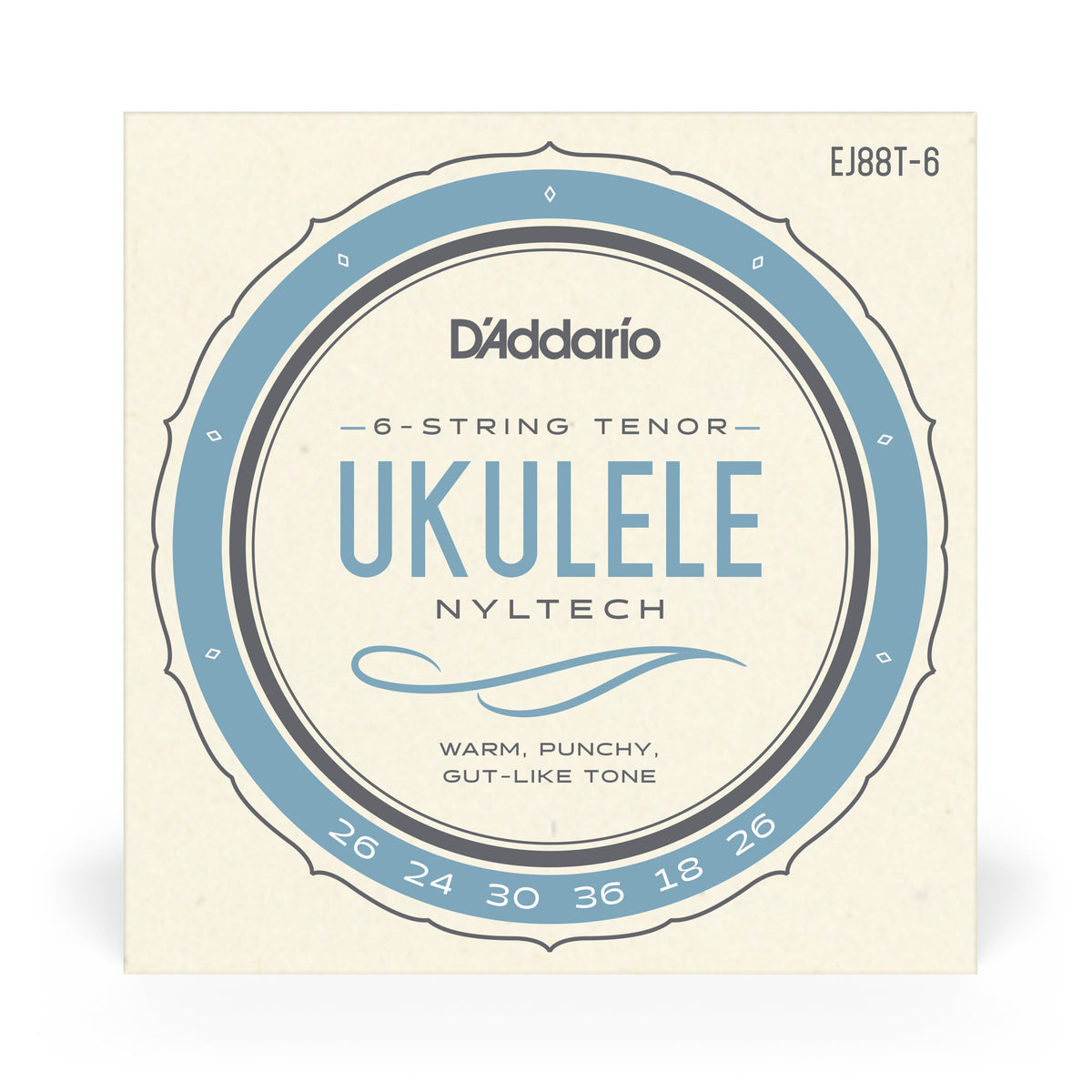 D'Addario EJ88T-6 Nyltech Ukulele 6-String Tenor