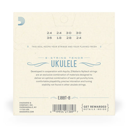 D'Addario EJ88T-8 Nyltech Ukulele 8-String Tenor