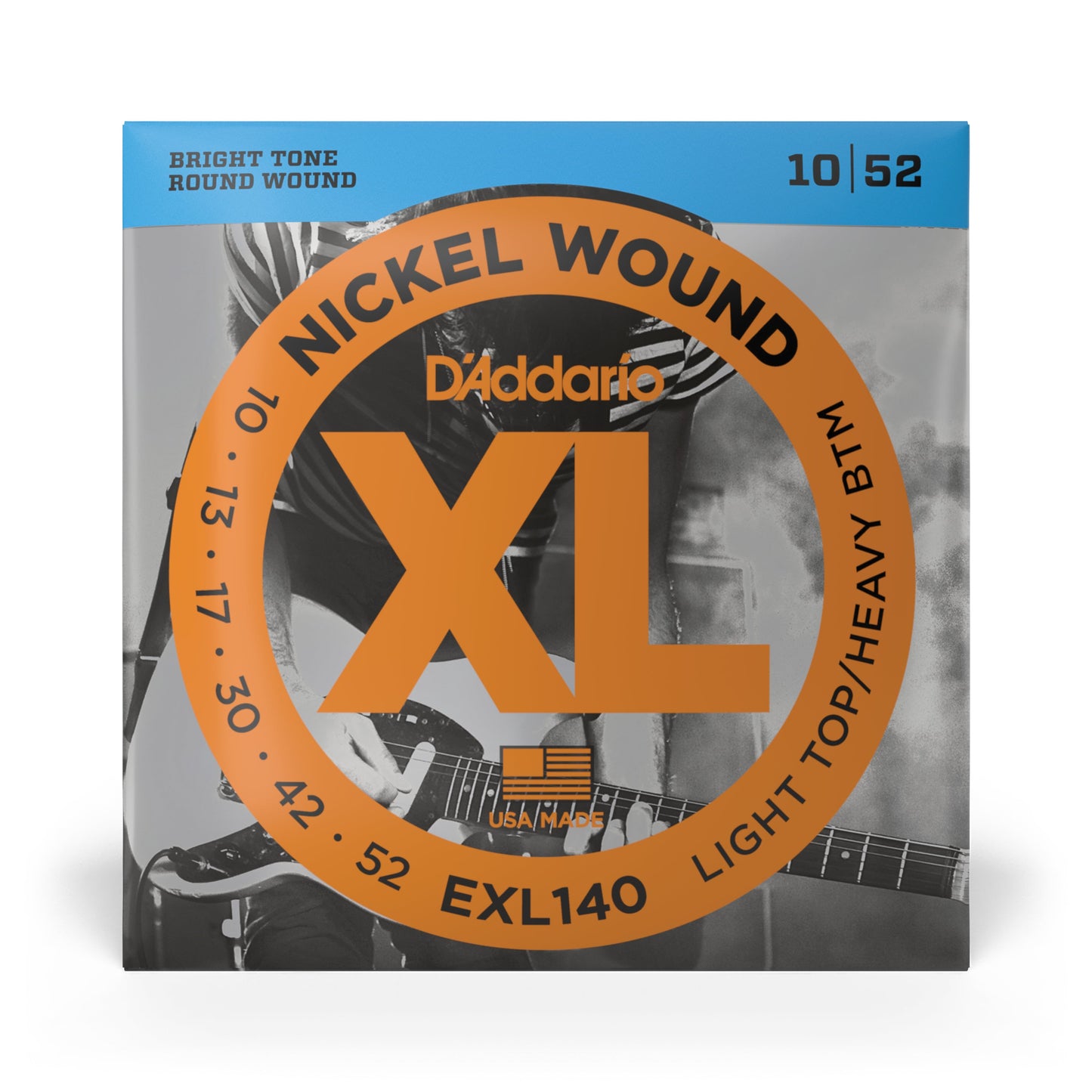 DAddario EXL140 Nickel Wound Electric Guitar Strings, Light Top/Heavy Bottom, 10-52