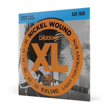 DAddario EXL140 Nickel Wound Electric Guitar Strings, Light Top/Heavy Bottom, 10-52